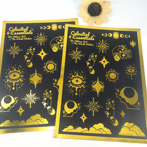 Custom Adhesive <strong>Print</strong> Hologram Foiled <strong>DIY</strong> Gift Decoration Gold Foil <strong>Sticker</strong> Sheet - Product Image 1