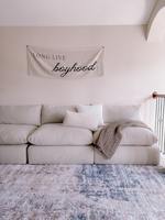 Luxuriöses Modernes Leinen-Sofa Anpassbare Größe Tiefe Sitzfläche Modulares Ecksofa Flaches Profil Wohnzimmermöbel Japandi