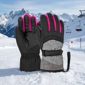 Gants de ski et de snowboard pour femmes, chauds, coupe-vent, imperméables, en polyester, à doigts entiers, pas chers - Product Image 6