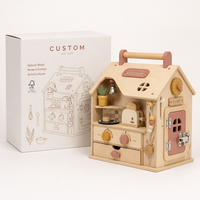 Jeu d'apprentissage des compétences de vie pour tout-petits et enfants de maternelle, maison de cuisine portable en bois personnalisée, jouet éducatif Montessori