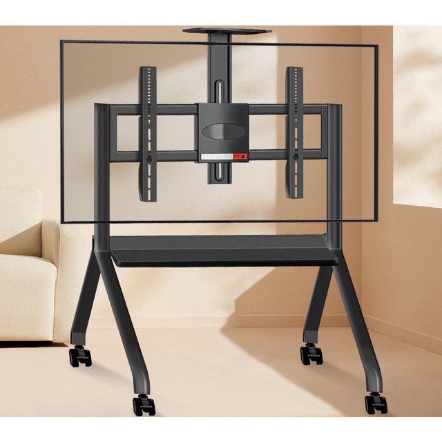 Electric Rolling Mobile Led Tv Stand Floor Motorized Standing Bracket Trolley Holder Rack Tv Mounts Carts with Wheels