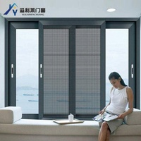 Ventana Corredera Horizontal Moderna de Aluminio con Aislamiento Térmico y Mosquitera Magnética para Uso en Exteriores y Cocina, Marco de Aleación de Aluminio