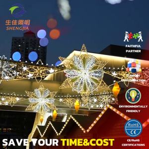 Vente chaude Noël Nouvel An Lumière LED de rue extérieure <span class=keywords><strong>paysagère</strong></span> IP65 à cadre métallique avec télécommande motif flocon de neige - Product Image 2