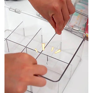 साफ प्लास्टिक चाय बैग आयोजक रसोई कैबिनेट चाय बॉक्स भंडारण बिन के लिए हिंज ढक्कन के साथ विभाजित भंडारण कंटेनर बॉक्स - Product Image 4