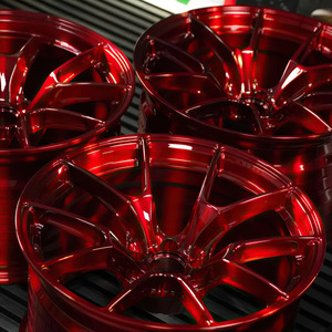 Rueda de Aleación Personalizada, Forjada, Cóncava, Profunda, Roja, Transparente, con Acabado Cepillado, para Carreras, 5x114.3, 5x120, 5x112 - Product Image 3