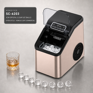 Machine à glaçons sphériques automatique avec nettoyage intégré, 3 cm, 8 boules en 20 min, <span class=keywords><strong>450</strong></span>/jour, tactile, silencieuse, CE ETL FDA - Product Image 1