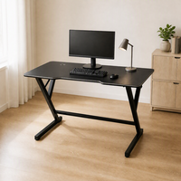 Bureau de jeu E-sports 47 pouces, poste de travail informatique ergonomique avec trous pour câbles et structure en acier robuste pour usage domestique