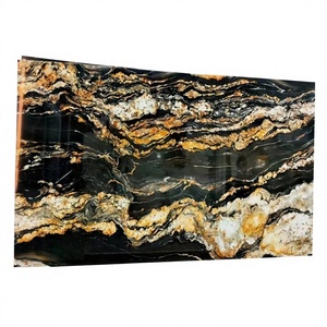 Losas de Granito Magma Gold Ligeras y Ecológicas de Brothers Stone BS853, Encimeras Modernas Pulimentadas con Vetas Negras y Doradas de Brasil - Product Image 1
