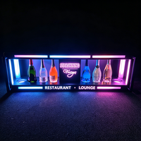 Présentoir à vin portable LED avec logo personnalisé, 8 bouteilles, support lumineux pour bouteilles, bar, boîte de nuit, service VIP