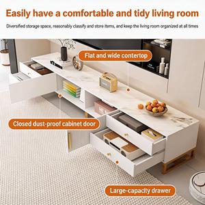 <span class=keywords><strong>Meuble</strong></span> TV moderne en panneaux <span class=keywords><strong>de</strong></span> bois avec grand rangement, console <span class=keywords><strong>de</strong></span> salon, <span class=keywords><strong>meuble</strong></span> multimédia pour salon et chambre à coucher, <span class=keywords><strong>blanc</strong></span> - Product Image 6