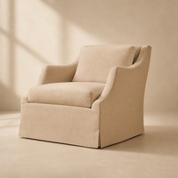 Fauteuil d'appoint moderne en tissu durable, rembourré en mousse, avec housse, pour salon, chambre, villa, hôtel