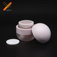 Bocaux en plastique de forme ronde mate rose, bocaux pour crème pour le visage, contenants, emballage cosmétique, conteneur rond pour baume à lèvres