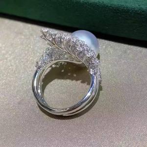 WENCHI 10683DIY Accesorios de Perlas, Anillo de Plata S925, Soporte Vacío para Perlas, Soporte para Joyas con Perlas Redondas de 11-13 mm - Product Image 2