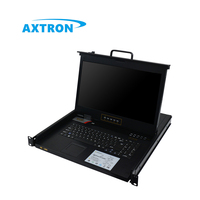 Konsol OSD, kontrol 4 8 16 port 1U rak dudukan laci 1080P HD 17 19 inci PS/2 usb kvm sakelar vga