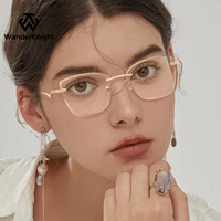 Monture optique sans monture pour femme RUISEN, design œil de chat, tendance, verres PC, anti-lumière bleue, logo personnalisé, mode