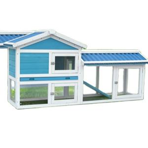 Modello solido piccolo animale gabbia di pollame facile da pulire in legno conigliera con materiale metallico - Product Image 1