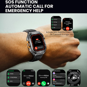 GPS Ngoài Trời Thông Minh Đồng Hồ Cho Nam Giới 2025 X5 1.96 Inch Amoled 5ATM Không Thấm Nước 530MAh Cuộc Gọi Tập Thể Dục <span class=keywords><strong>Tracker</strong></span> 100 Cộng Với - Product Image 5