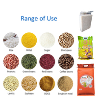 Máquina Envasadora de Granos 10-50kg con Tres Sensores, Sellado Seguro, Alta Productividad para Llenado de Arroz, Frijoles, Alimentos, Bolsas/Envases de Plástico