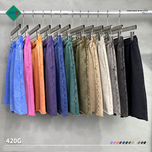 Fabricant de shorts décontractés à l'acide pour femmes, poids lourd 420g, coton lavé écologique - Product Image 2