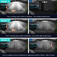 Lampe solaire extérieure à 3 têtes, IP44, étanche, avec détecteur de mouvement, projecteur LED de sécurité avec télécommande pour jardin, garage, terrasse