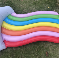 Matelas flottant gonflable arc-en-ciel, matelas flottant gonflable de crème glacée en PVC, flotteurs de piscine à air soufflé pour les loisirs aquatiques pour adultes