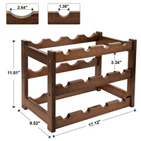 Casier à vin en bambou à 3 niveaux 12 bouteilles armoire de rangement pour vin étagère autoportante casier à vin en bambou pour cuisine garde-manger