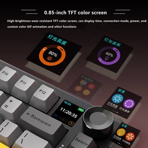 AJAZZ AK820 MAX PLUS three-mode gaming keyboard factory black-gray theme, with RGB screen and tortoiseshell <b>switch</b> - Product Image 2