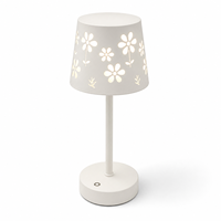 Wiederaufladbare Touch-Dimmbare LED-Tischlampe mit Stern-Blumen-Ausschnitt aus ABS+Eisen, USB-C, 3 Farbtemperaturen, Mehrfarbig, Batteriebetrieben, Nachttischlampe