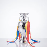 Trofeo de Fútbol Personalizado en Plata, Copa de Campeón, Urna de Metal Pulido con Asa de Cinta, Premio Deportivo para Ganadores de Torneos