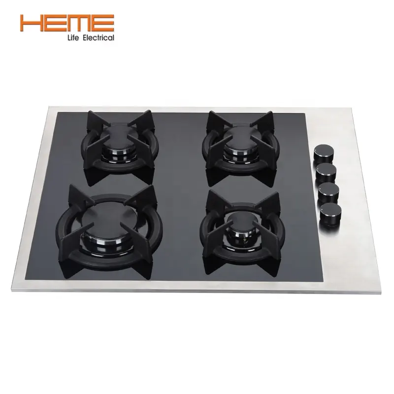 MILLAR GH6040XEB-ET 60cm Built-in 4 Burner Black Gas on Glass Hob/Cooker/Cooktop with FFD