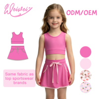 Nouvel ensemble de sport WeiWei pour enfants : haut de yoga à manches longues zippé et pantalon évasé, toucher doux et sensation seconde peau, idéal pour l'école, la gym et la danse