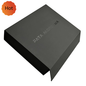 Guangzhou Matte <b>Black</b> Cardboard Packaging <b>Box</b> Magnetic Closure Folding Custom One Piece with Glossy <b>Black</b> Logo Paper Customized - Product Image 1