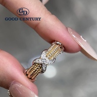 Bague Statement Tressée en Or 18K avec Diamant de Laboratoire Good Century – Bijou de Luxe Tendance, Élégant Cadeau de Fête et Anniversaire