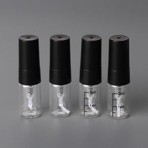 Glass <b>Perfume</b> <b>Bottle</b> 2ml With Black Spray Nozzle <b>Sample</b> Size Portable Travel Hydrating Spray Empty <b>Bottle</b> - Product Image 2