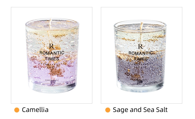 Wedding Romantic Real Flower Glass Jar Candles Soy Wax Scent Jelly 7OZ 8OZ 8