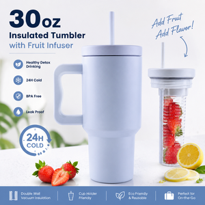 <span class=keywords><strong>Taza</strong></span> de Viaje de Acero Inoxidable con Aislamiento al Vacío de 30 oz, con Asa y Pajita, Rendimiento Térmico de 12-24 Horas para Café y Bebidas Frías - Product Image 5