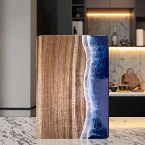 Luxe Milieuvriendelijke Golfhars Acacia Hout Bamboe Snijplank Aanpasbare Rechthoek Fruit Steak Snijplank Voor Keuken - Product Image 4