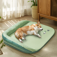 Cama Refrescante para Perros con Cuentas de Hielo, Sofá Nido de 5 Capas Transpirable, Almohadilla Interior Totalmente Desmontable y Lavable, Antideslizante para Perros y Gatos, Tallas M-XL