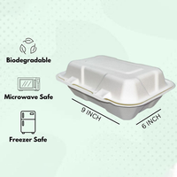 Nouvelles Boîtes Alimentaires Jetables en Bagasse de Canne à Sucre – Contenants Clamshell en Pulpe de Canne à Sucre Naturelle pour Plats à Emporter