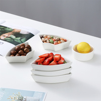 EXW prix maison hôtel utilisé Snack plateaux assiette plat 5 compartiments rond divisé écrou céramique écrou plat de service ensemble