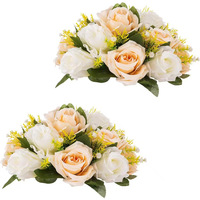 Bouquet de roses artificielles blanches en soie, composition florale pour arche de mariage, centre de table, décoration de chemin, vente en gros