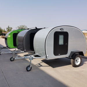 Vente chaude Remorque de voyage familiale <span class=keywords><strong>légère</strong></span> Tiny caravan Remorque de camping-car en forme de larme remorquée - Product Image 1