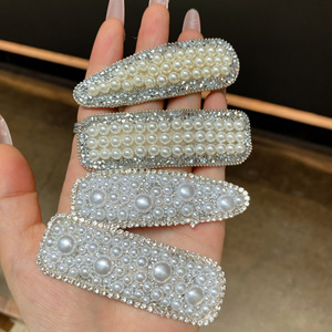 Perle strass femmes pince à cheveux doux femme Simple épingle à cheveux accessoires de cheveux mode Vintage géométrique métal Hairgrip - Product Image 5