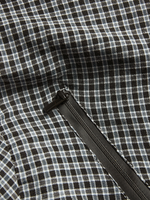 Blouson Bomber Unisexe Personnalisé Hiver Imprimé Carreaux Intégral Imperméable en Toile Fine avec Fermeture Éclair Avant