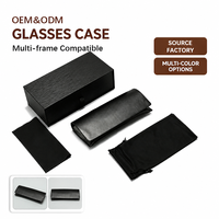 Boîte d'emballage pour lunettes de vue en papier rigide noir rectangulaire rétro personnalisée OEM, style portefeuille long, étui à lunettes de soleil avec couvercle rabattable, coffret cadeau