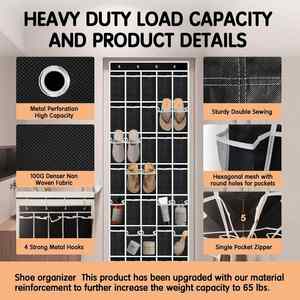 35 Grid Non-Woven Tote Bag Behind the Door Household Supplies <b>Shoes</b> Hanging <b>Storage</b> Bag - Product Image 2