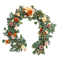 Guirlande de fleurs artificielles élégante en terre cuite, arrangements floraux pour table de mariage, arche, maison, jardin, décoration d'automne