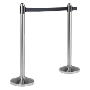 Support de contrôle des foules en acier inoxydable de sécurité avec barrière de ceinture rétractable - Product Image 4