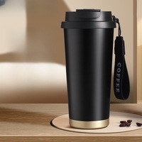 Ajouter Logo Portable Tasse Thermos Noir Rouge Blanc 304 En Acier Inoxydable Tasse Intérieure Avec Corde Suspendue Graduation Cadeau Souvenir Tasse Sous Vide