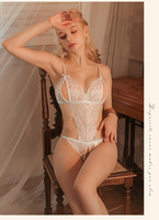 Lingerie sexy pour femme, nuisette sans entrejambe, conception sans décollement, en dentelle transparente, tissu fin en dobby, nylon, ODM, séduisante et audacieuse